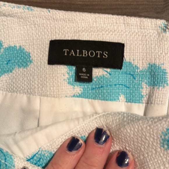 TALBOTS Travel ROME ITALY PRINT Pencil Skirt Woven Cotton Lined, Size 6 - Picture 4 of 9